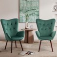 thumbnail image 4 of Homylin Armchairs Accent Chairs, Wingback Tufted Vanity Tall Back, Solid Wood Legs, 4 of 10