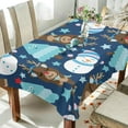 thumbnail image 4 of 60"x60" Christmas Snowman Tablecloth, Waterproof Washable Polyester Square Table Cover, Durable Tablecloth for Kitchen Dining Table Party Decor, 4 of 7
