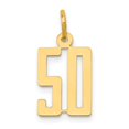 thumbnail image 1 of 14K Yellow Gold Polished Finish Small Size Elongated Shape Number 50 Charm Pendant, 1 of 4