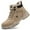 Khaki, variant on Waterproof Steel Toe Work Boots for Men Women Safety Shoes Faux Fur Lined Industrial Sneakers Winter Hiking Boots