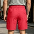 thumbnail image 5 of Guluxicc Men's Golf Cargo Shorts with Multi Pockets Button Front Elastic Waist Drawstring Shorts Summer Casual Outfits, 5 of 8