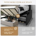 thumbnail image 3 of Sha Cerlin King Size Lift Up Hydraulic Storage Bed Frame, Platform Bed with Fabric Upholstered Wingback Headboard, No Box Spring Needed, Beige, 3 of 13