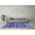 thumbnail image 3 of Ahgly Company Machine Washable Indoor Square Abstract Blue Modern Area Rugs, 8' Square, 3 of 4