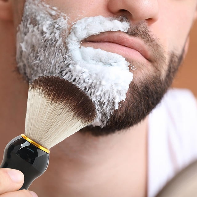 Shaving Brush Smooth Fast Lather Portable for Barbershop Salon Gold Edge