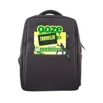 Ooze Black Smell Proof Travel Backpack - 18 x 14.5 x 3.5 inches, 9 Pockets, Water Resistant, Carbon-lined Interior