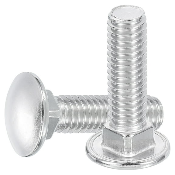 Uxcell 4Pack 3/8"-16x2" Stainless Steel Carriage Bolts Round Head Square Neck, Silver