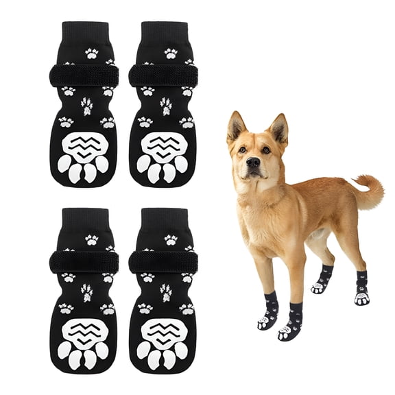 TELOLY 4Pcs Pet Cotton Warm Socks, Dog Anti Slip and Anti Drop Socks, Waterproof Pet Paw Protection Socks for Outdoors (S/M/L)