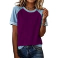 thumbnail image 2 of Camisetas de Manga Larga de Verano para Mujeres de Cuello Redondo de Manga Corta de Color Sólido, Camisetas de Manga Corta de Verano para Mujeres, 2 of 5