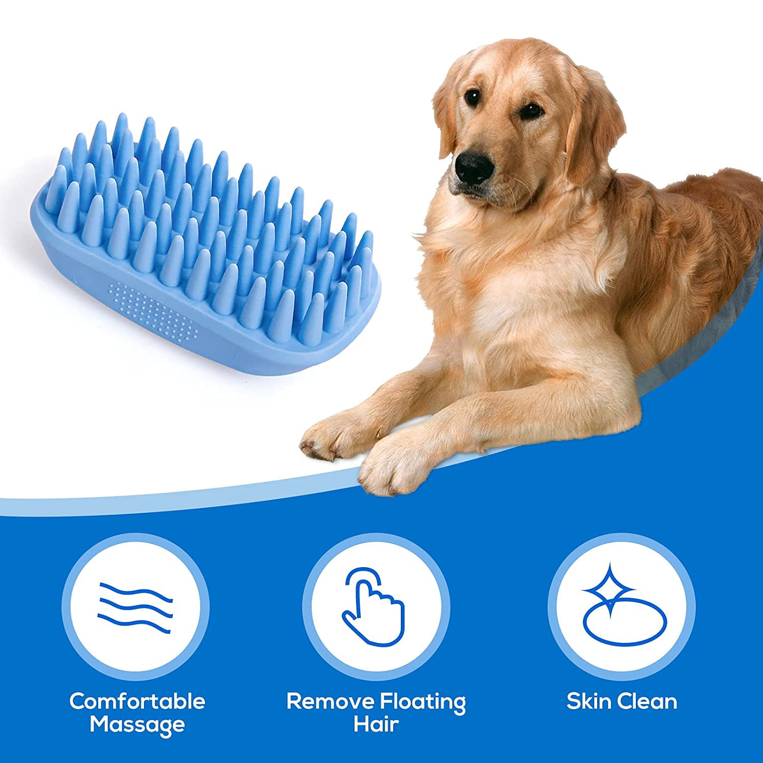 Soft 4 Point Bristle Cat and Dog Brush Easy to Clean Dog Bath Brush with Fur Catching Screen Enjoy Dog Bathing and Dog Grooming Once Again Tank and Sherman Dog Shampoo Rubber Brush 