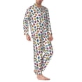 thumbnail image 2 of KLL Colorful Numbers Sleepwear Mens Flannel Pajamas,Long Cotton Pj Set, 2 of 7