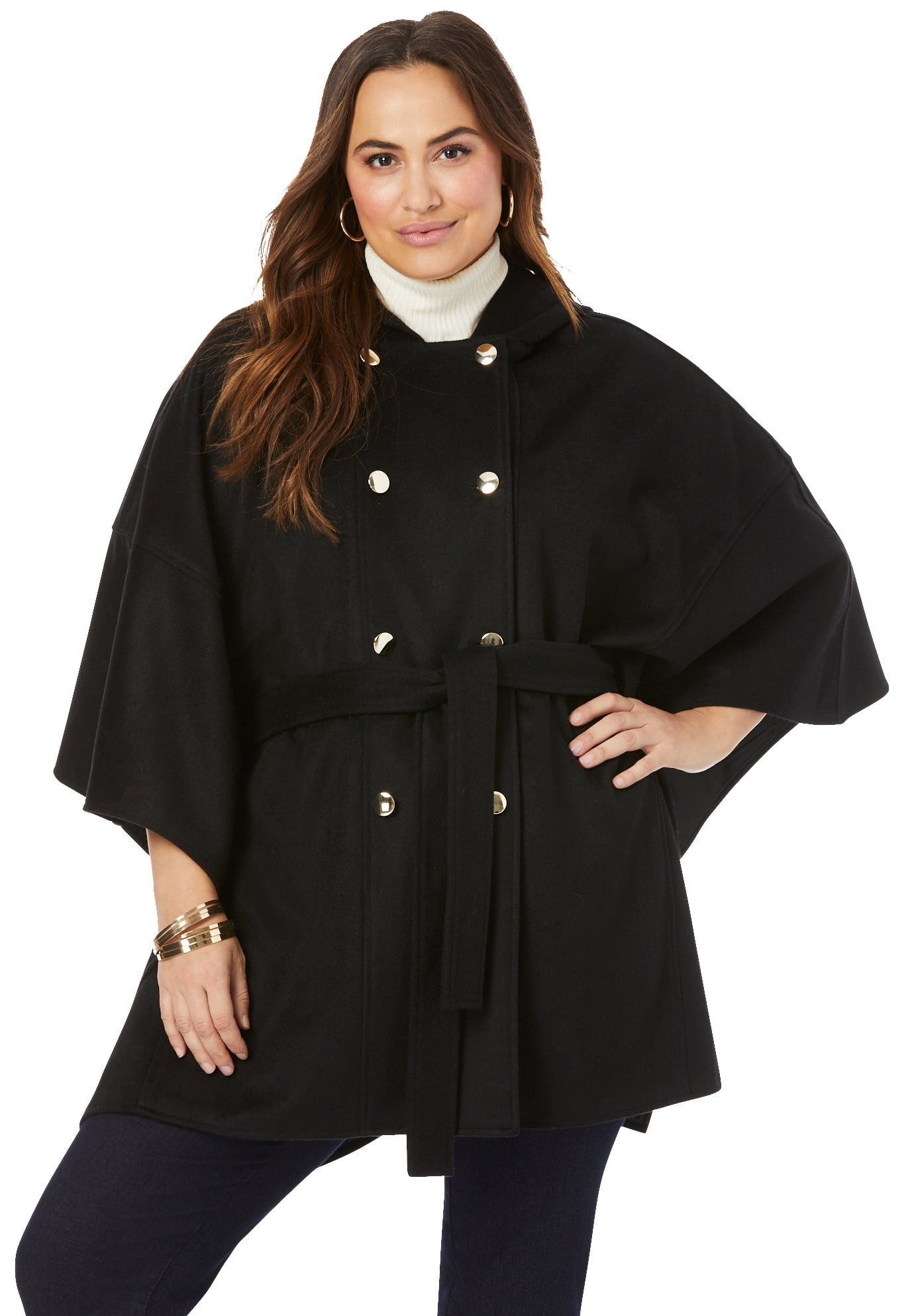 plus size women's poncho coats