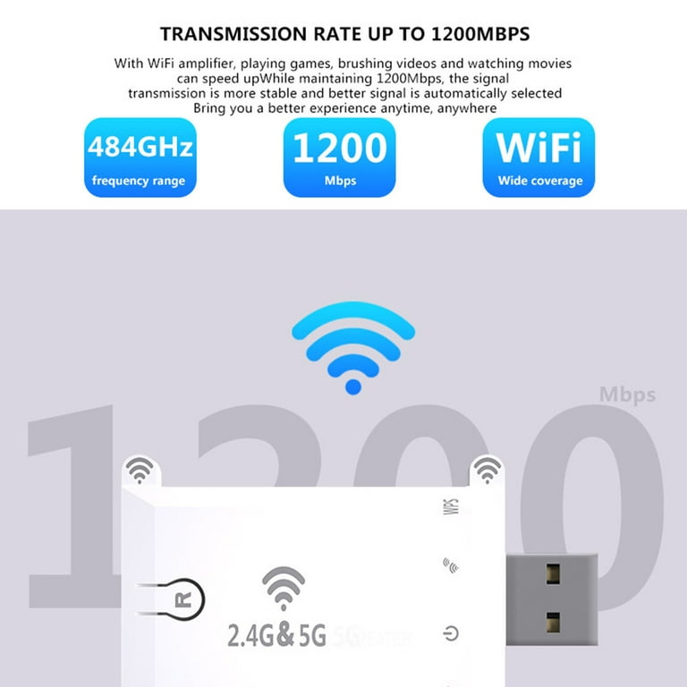 1200mbps Dual Band 2.4g & 5ghz Wireless Extender 802.11ac Wifi