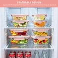 thumbnail image 6 of TAIMASI 16 Pcs Glass Food Storage Containers with Lids, Airtight Snap Lock Borosilicate Glass Meal Prep Containers, Microwave Oven Freezer Dishwasher Safe, BPA Free Kitchen Storage Set,Pink, 6 of 8