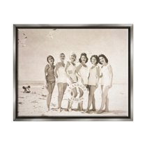 Stupell Industries Seashore Sirens Vintage Photography Coastal Photography Gray Floater Framed Art Print Wall Art