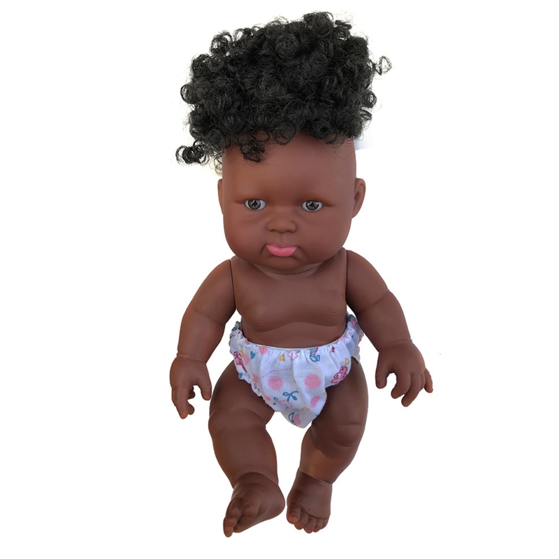 10inch Realistic Black Baby Boy Doll Tabletop Ornament Preschool