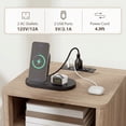thumbnail image 4 of HOMCOM Ensemble de 2 Tables de Nuit, Tables de Chevet avec Station de Recharge, Gris, 4 of 10