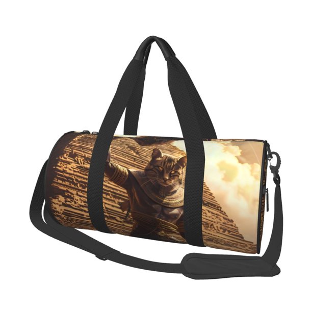 Easygdp Egyptian Cat Pharaoh Magic Bolsa de Viaje, Bolsa de Mano, Bolsa de Gimnasio, Bolsa de Equipaje para Viaje