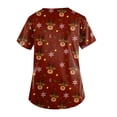 thumbnail image 4 of EGNMCR Hauts de Soins Infirmiers pour Femmes, Uniforme de Travail Imprimé de Noël, Manches Courtes, Col en V, Blouse de Travail avec Poches, Costumes de Noël, 4 of 4