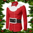 thumbnail image 2 of Mens Christmas Shirts Santa Claus Party Long Sleeve Button Down Shirts, 2 of 3