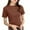 Coffee, variant on Womens Basic Shirts Short Sleeve Plain Causal Tshirts Summer Causal Crew Neck Solid Color Tees