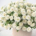 thumbnail image 3 of Naiovety Ramo de claveles artificiales, decoración de flores familiares, decoración de flores de simulación, ramo de flores falsas de seda para fiesta Flores artificiales blanco PC 1 Naiovety HA6616-03B, 3 of 6