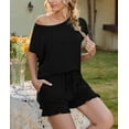 thumbnail image 2 of Loritta Pajamas Set for Woman Short Sleeve for Woman 2 Piece Round Neck Summer Lounge Set,S-2XL, 2 of 6