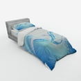 thumbnail image 2 of Ambesonne Abstract Bedding Set 3 Pcs, Modern Wavy Surfer, Twin XL, Pale Blue and White, 2 of 2