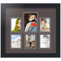 ArtToFrames Collage Photo Picture Frame with 1 - 3.5x5 and 5 - 2.5x3.5" Openings, Framed in Black with Chestnut and Black Mats (CDM-3926-260)