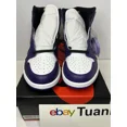 thumbnail image 2 of BRAND NEW N I-K-E A i r-Jor-dan 1 Retro High Men's AJ1 White/Purple Court 555088-500, 2 of 6