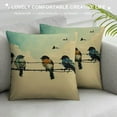thumbnail image 3 of Shiartex Lumbar Pillow Decorative Throw Pillows,Small Throw Pillows for Couch,Hand-Painted Outdoor Birds Pillowcases,Spring Summer Pillows Decorative Throw Cushion Coversfor Sofa Teal Blue White, 3 of 5