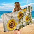 thumbnail image 6 of XYZCANDO Car Seat Towel Cover Non-Slip Towel Car Seat Cover for Outdoor Beach Swimming, Car Seat Cover Towel Sweat Absorption, Butterfly and Sunflower Pattern, 6 of 11