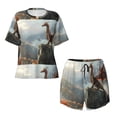 thumbnail image 4 of Picia Autumn Dragon Mountain View Pajamas Sets for Women Soft Short-Sleeved Pjs with Lounge Shorts Two Piece Sleepwear-4X-Large, 4 of 9