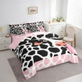 thumbnail image 3 of Castle Fairy Animal Cow Bedding Comforter Set 7 Pieces for Boys Girls,Rustic Farmhouse Full Bedding Set Lightweight,Cattle Print Fitted Sheet Flat Sheet,Breathable Home Decor,Reversible, 3 of 8
