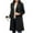 Black, variant on Women's Winter Overcoat, Notched Lapel Button Mid-Length Long Trench Coat Peacoat Blazer Jackets Hoodie Lady Zip up Beige XL