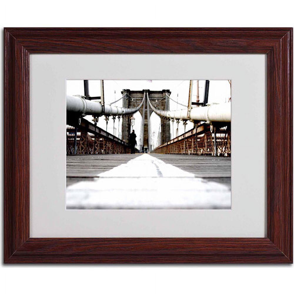 Trademark Fine Art "Brooklyn Bridge" Canvas Art by Yale Gurney, Wood Frame