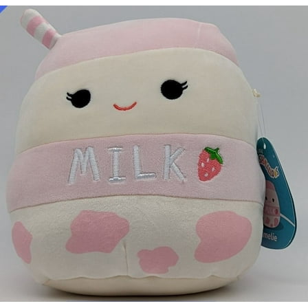 Squishmallow 8" Amelie Strawberry Milk Toy, PP Cotton Pink