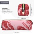 thumbnail image 3 of Fotbe Striped Meat Estuche para Lápices de Cuero con Estampado, Estuche con Cremallera Resistente, Organizador Compacto y Elegante para Papelería, 3 of 7