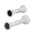 thumbnail image 4 of Traditional Antique White Eco-friendly Handmade Mango Wood Set Of Two 12" & 15" Pillar Candle Holder for use, Living Room, Dinning Room, Study Room, Spa, Restaurants, Place Of Worship, etc, 4 of 4