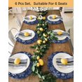 thumbnail image 4 of 13 Inch Round Placemats Set of 4, Navy Blue Snowflake Christmas Non Slip Heat Insulation PP Table Mats, Xmas Snowflake Washable Place Mats for Kitchen Dining Party Table Decor, 4 of 7