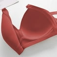 thumbnail image 4 of CLOISE No Underwire Bras for Women Push up Full Coverage Padded No Zipper Lounge Bras with Sagging Breasts Red M-2XL, 4 of 6