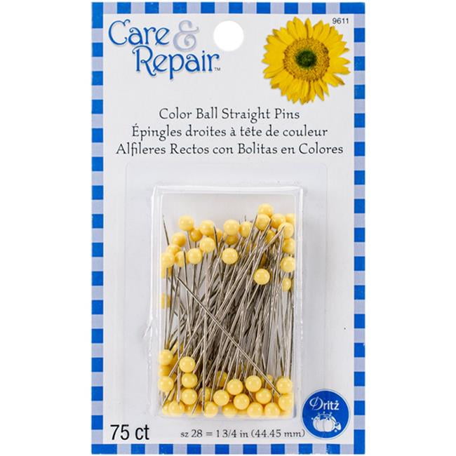 Dritz Care & Repair Color Ball Straight Pins 75/PkgSize 28
