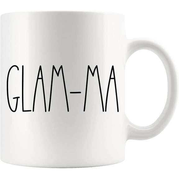 Glam-Ma Coffee Mug | Rae Dunn Inspired Style Birthday - Merry Christmas Mother Day Family Present For The Best Ever Cup 11oz 1TDT5POCVD-11oz White