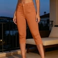 thumbnail image 2 of Cekizud Capri Pants for Women High Waist Button Stretch Slim Fit Cropped Capris,Sizes S-2XL, 2 of 6