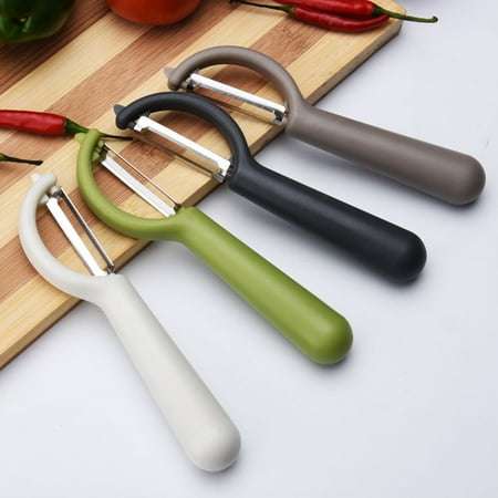 

Yesbay Non-slip Round Handle Comfortable Grip Fruit Peeler Matte Surface Stainless Steel Sharp Blade Vegetable Peeler for Home