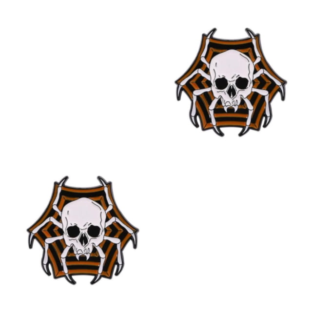 maskred Exquisite And Fashionable Halloween Enamel Pin Brooch Gift For Gothic Jewelry Enthusiasts And Alloy Spider Skeleton 2Set