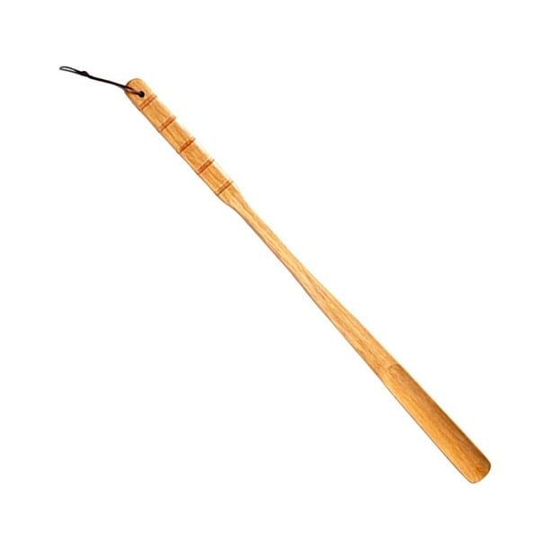 Calzador de madera con mango largo para personas mayores con discapacidad Recto Amarillo 70cm