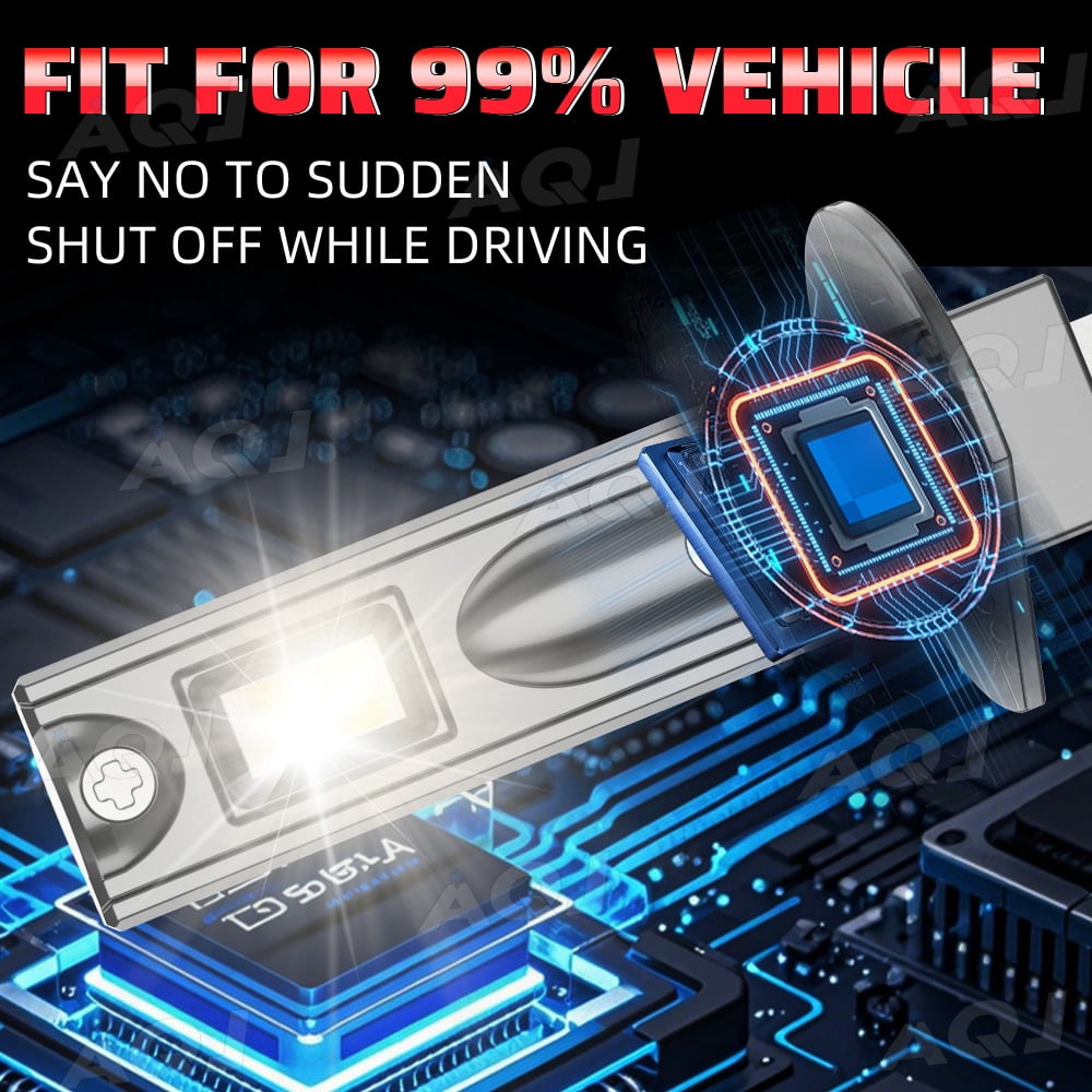Compatible with Kia Rio Hatchback 2012-2018 LED High Low Beam Lamp Set 4 Pack - 30,000LM 6000K White 300% Super-Bright Bulb, Plug & Play