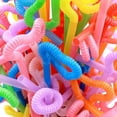 thumbnail image 3 of Disposable Colorful Drinking Straws, 13inch Flexible Straws, Random Colors Extra Long Straws Party Decorations, 3 of 5