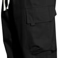 thumbnail image 4 of Zylanna Men's Cargo Pants, Elastic Waist with Drawstring Loose Multi Pockets Straight Leg Pants for Men Black, 4 of 6