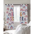 thumbnail image 2 of Boho Colorful Rainbow Black Out Curtains 63 Inch Long, Room Darkening Draperies Curtains Panels, Cartons Rainbows BIG SISTER Text Thermal Insulated Curtain for Bedroom Living Room 52"x63" 2 Panels, 2 of 8